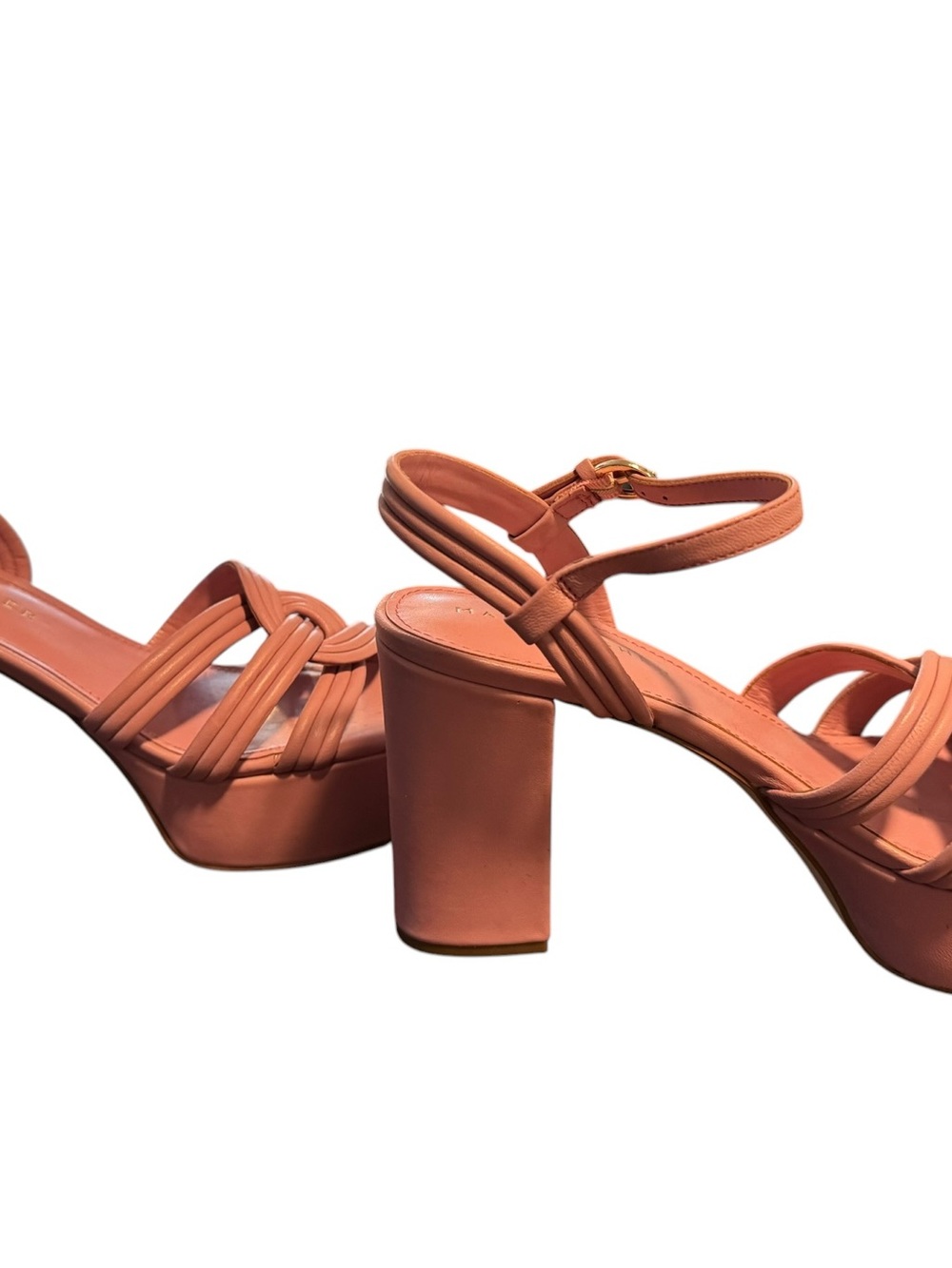 Marc Fisher Pink Knotted Strap Block Heel Sandals - Picture 4 of 6